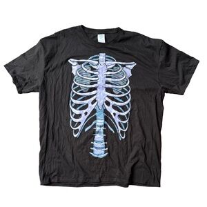 2XL Skeleton Glow in the Dark Black T-Shirt